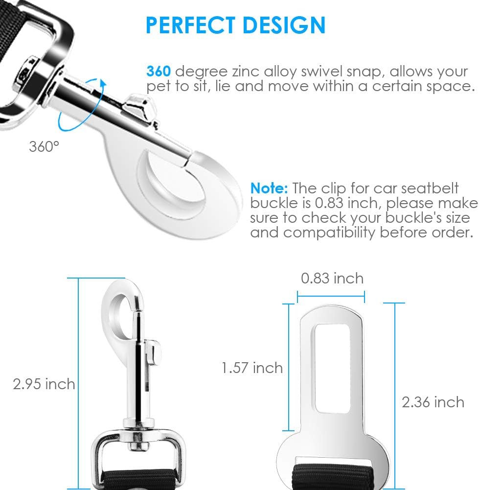 2 Pack Dog Seat Belt for Car